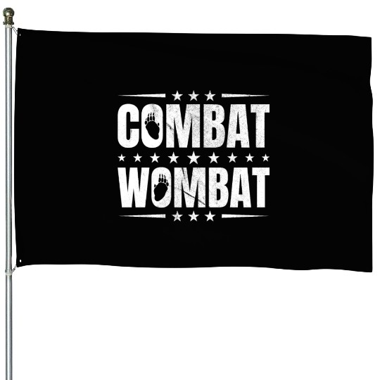 Combat Wombat For A Wombats Lover House Flags