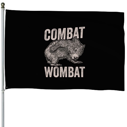 Combat Wombat For A Wombats Lover House Flags