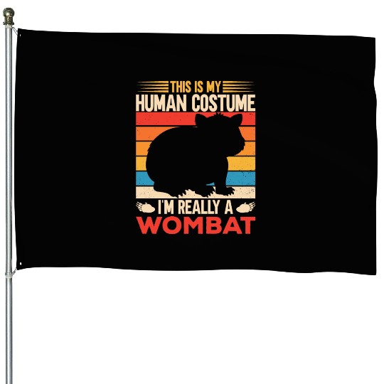 Combat Wombat For A Wombats Lover House Flags