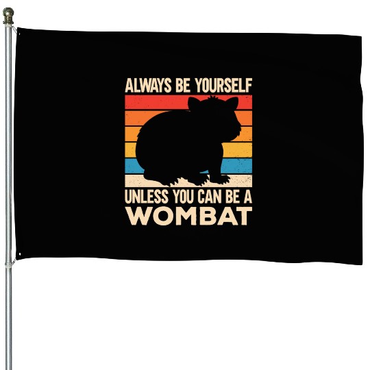 Native Australian Animal Lovers Cute Wombat House Flags