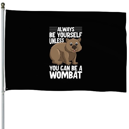 Native Australian Animal Lovers Cute Wombat House Flags