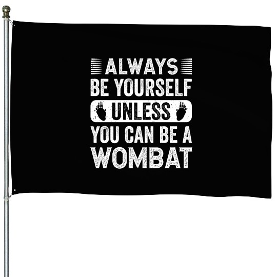 Native Australian Animal Lovers Cute Wombat House Flags