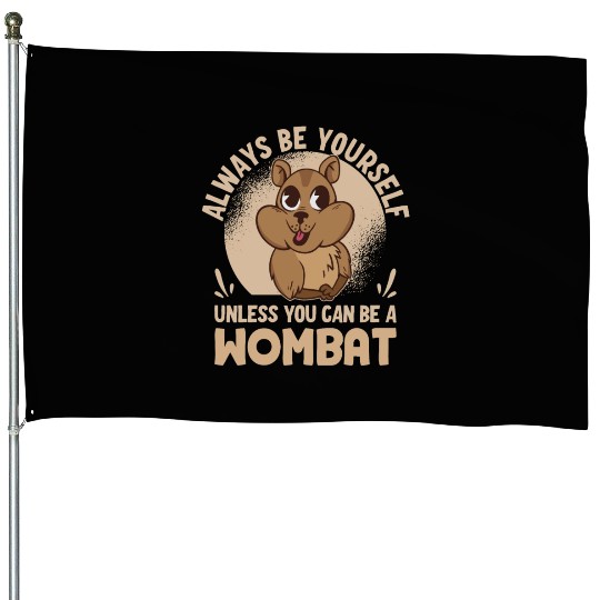 Native Australian Animal Lovers Cute Wombat House Flags