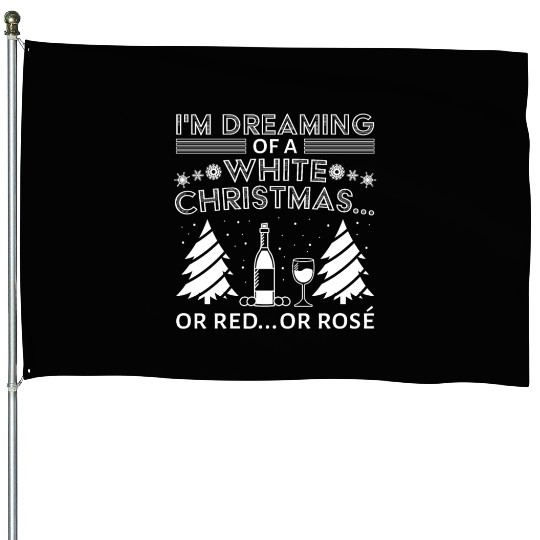 White Christmas Wine Merry Christmas Wine Glass House Flags
