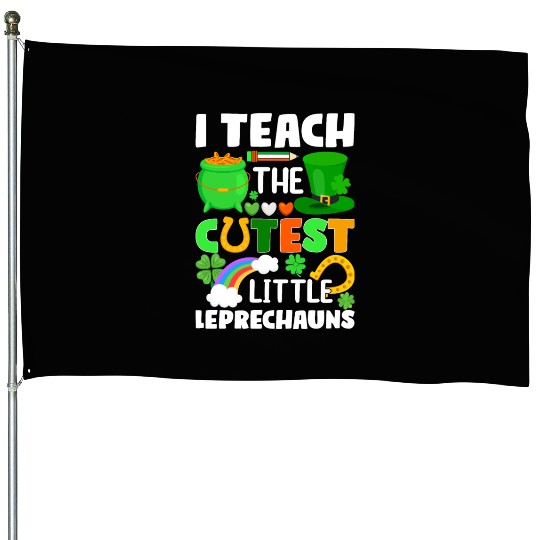 St. Patricks Day Teacher Cutest Little Leprechauns House Flags