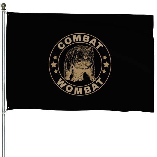 Combat Wombat For A Wombats Lover House Flags