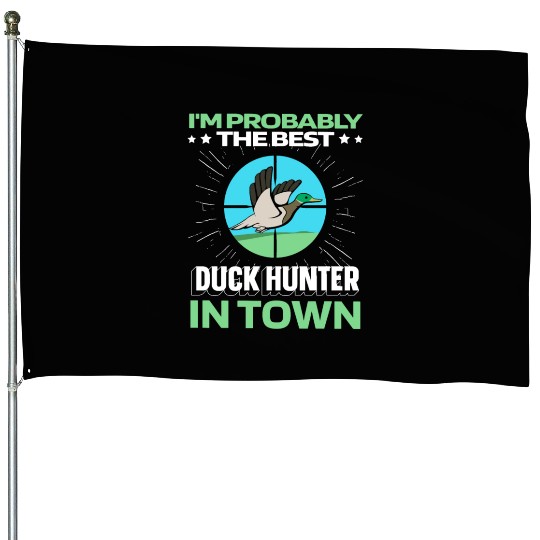 Duck Hunting Funny House Flags