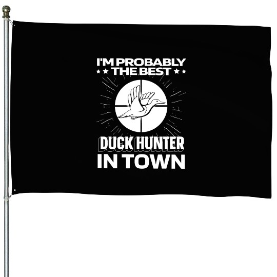 Duck Hunting Funny House Flags