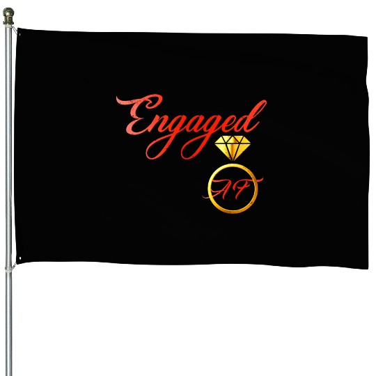 engaged af engagement valentines day House Flags