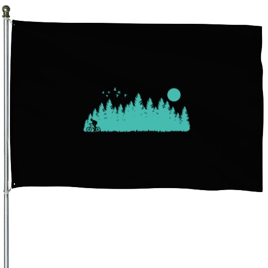 Cycling in Nature Fitness House Flags