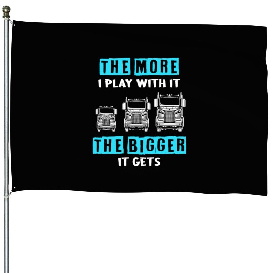 Truck Driver US FLAG, Truck, Trucker Dad House Flags