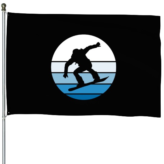 Snowboarding Snowboarder Snowboard House Flags
