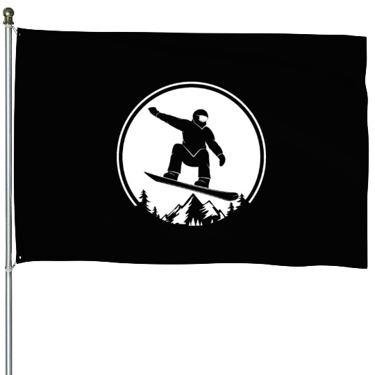 Snowboarding Snowboarder Snowboard House Flags