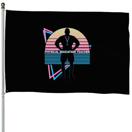 Physical Education Teacher PE Teacher Retro House Flags