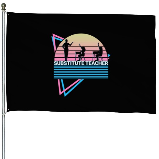 Substitute Teacher Retro House Flags