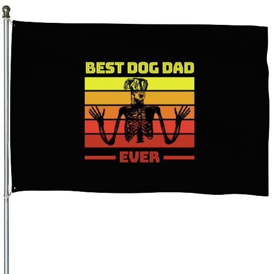 Best Dog Dad Ever Hunde Retro House Flags