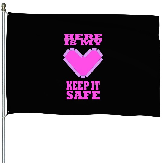 Here Is My Heart, Keep It Safe - Valentine's Day House Flags
