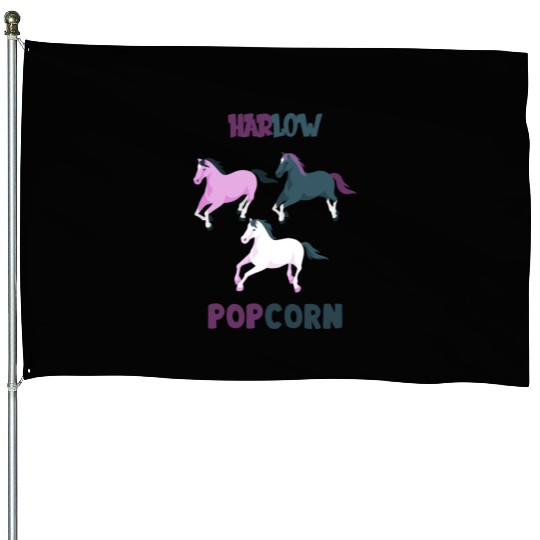 Harlow And Popcorn Merch Popcorn The Pony House Flags