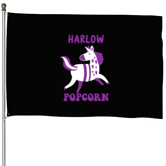 Harlow And Popcorn Merch Popcorn The Pony House Flags