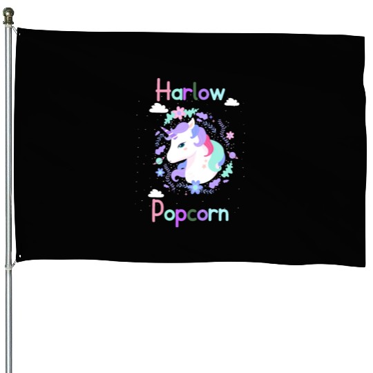 Harlow And Popcorn Merch Popcorn The Pony House Flags