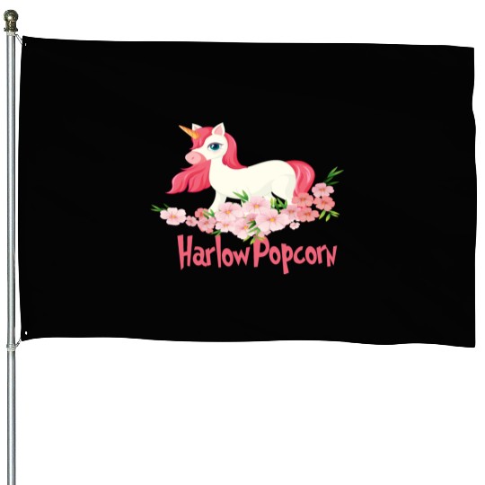 Harlow And Popcorn Merch Popcorn The Pony House Flags