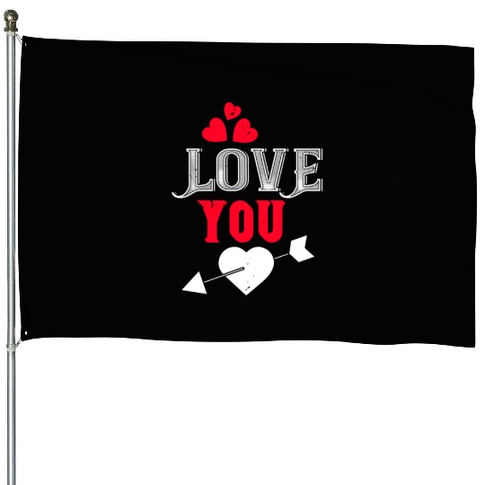Love You Baby House Flags