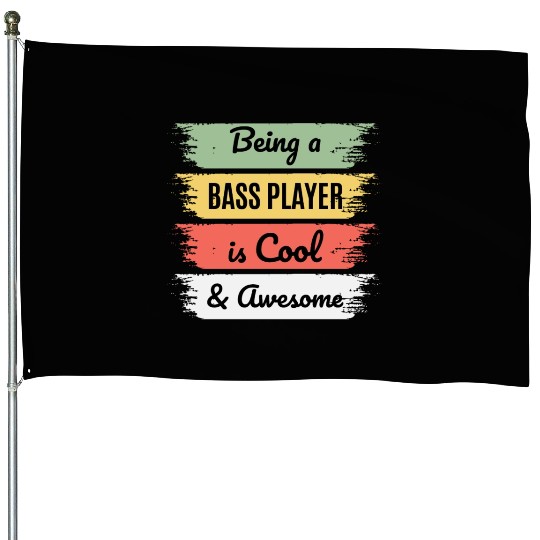 Bass Guitar Player Music Musician Bassist Funny House Flags