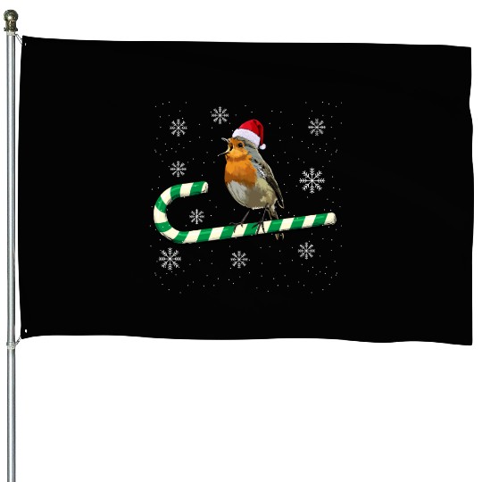 Robin Bird Watching Redbreast Birding Christmas House Flags