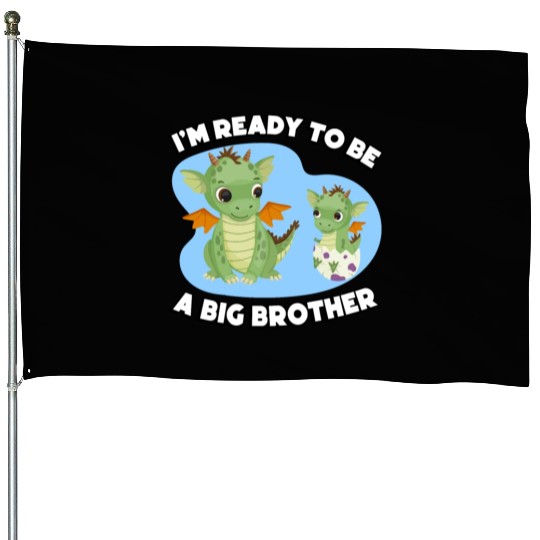 I Am Ready To Be A Big Brother Cute House Flags