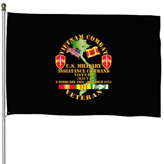 Army Vietnam Combat Veteran US Military Asst Cmd V House Flags