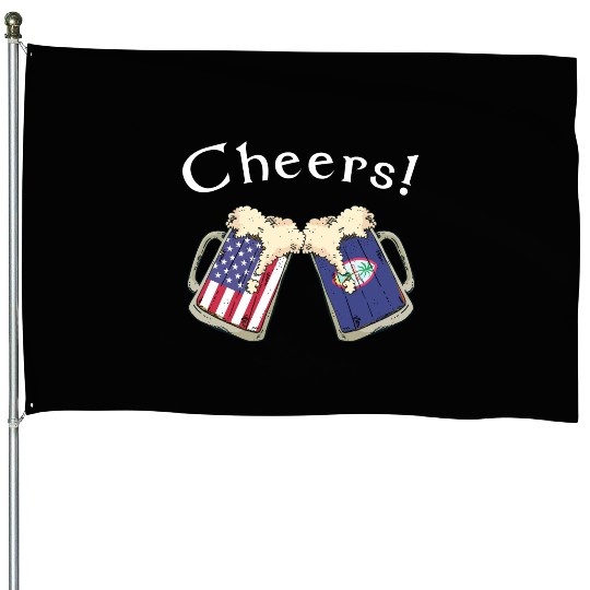 Guamanian American Grown Country Cheers Beer Drink House Flags