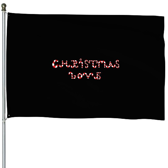 Christmas Love candy canes House Flags
