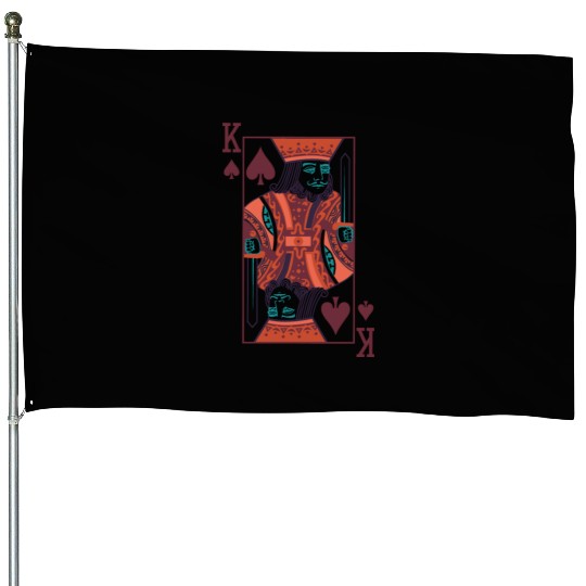 Matching Couple King And Queen Funny Heart Cards House Flags