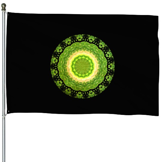 Green Yellow Sun House Flags
