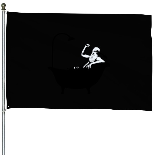 Banksy - Grandpa in the bathtub House Flags