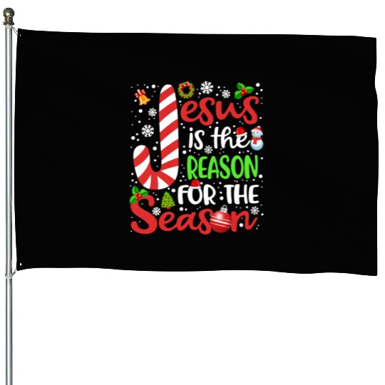 Jesus Is The Reason For The Season Christmas House Flags