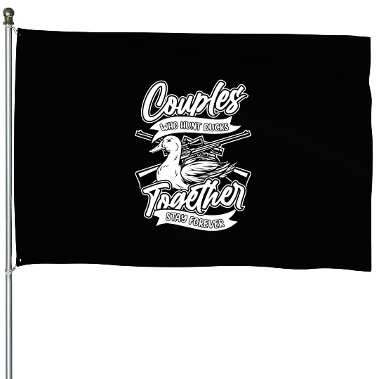 Duck Hunting Couples House Flags