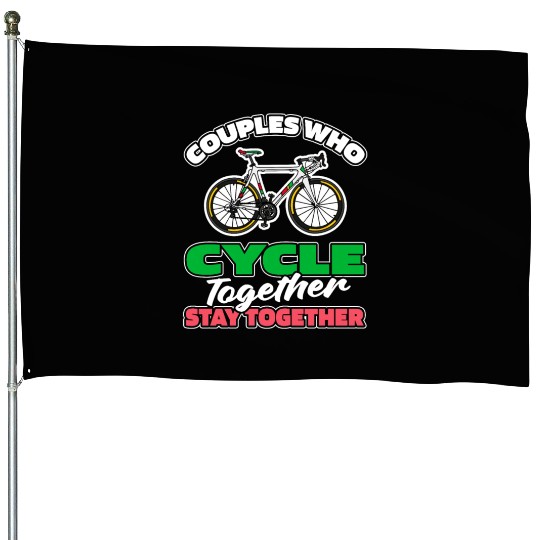 Cycling Cyclist Couple House Flags