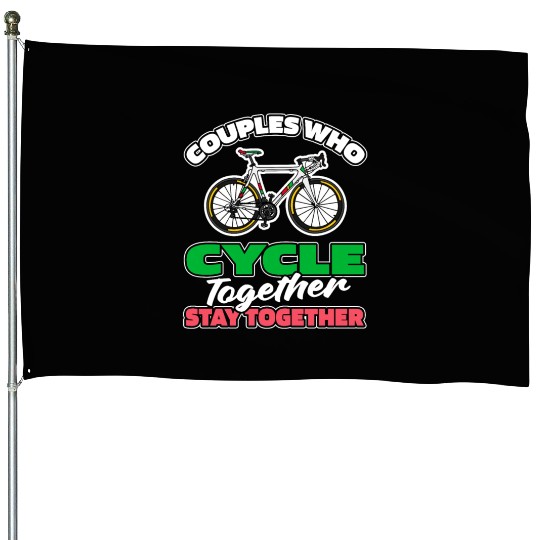 Cycling Cyclist Couple House Flags