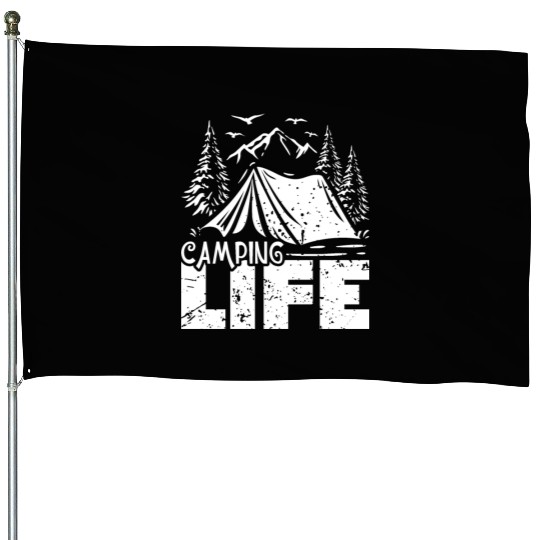 Camping Life House Flags