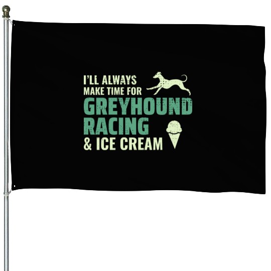 Greyhound Racing Ice Cream Dog Pet Race Animal House Flags