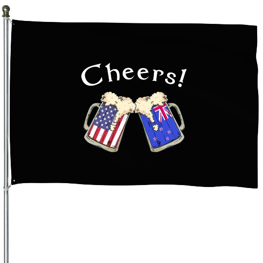 New Zealand American Grown Cheers Beer Drink House Flags