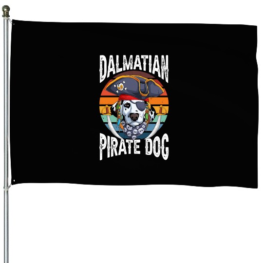 Dalmatian Pirate Dog House Flags