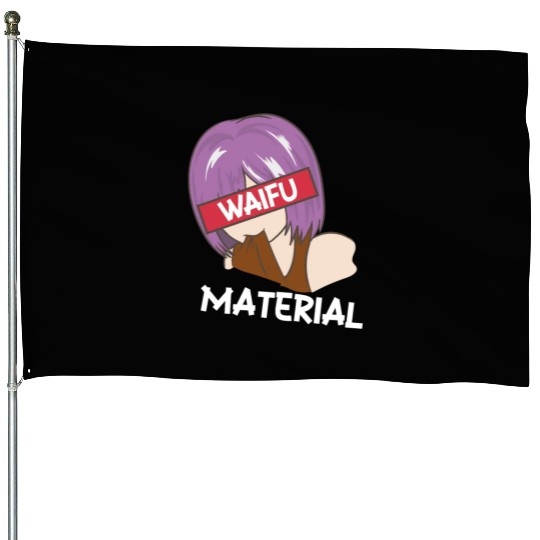 Anime Waifu Material Manga Eyes Japanese House Flags