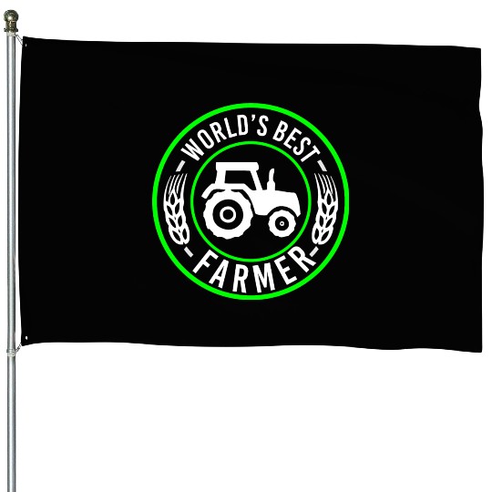 Farmer House Flags World's Best Farmer Farming Gift House Flags