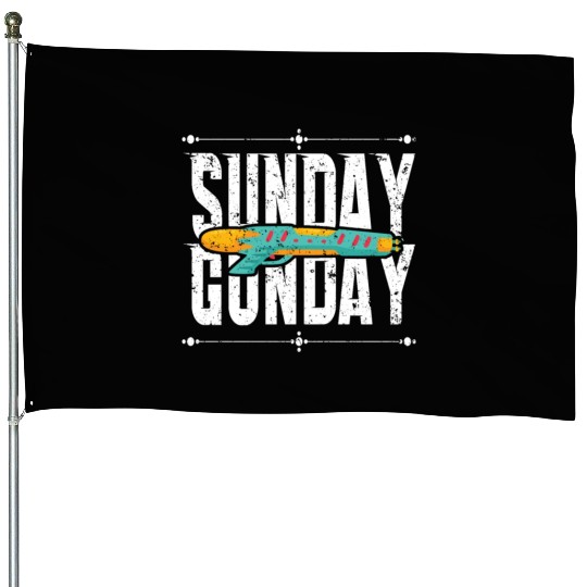 Sunday Gunday Gun Shooting Pistol Firearms House Flags