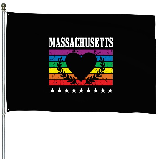 Massachusetts Pride Flag Pride Month LGBTQ Flag House Flags