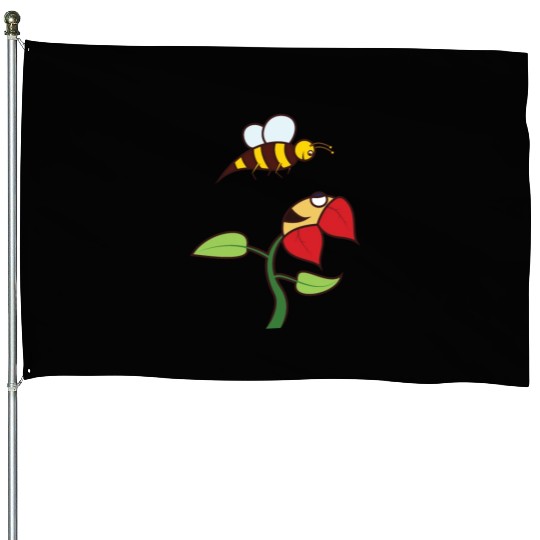 bee flower amazon House Flags