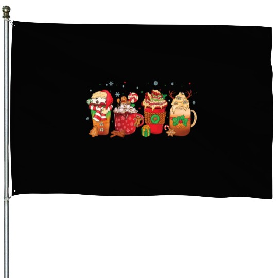 Hot Chocolate Cup Peppermint Mocha House Flags