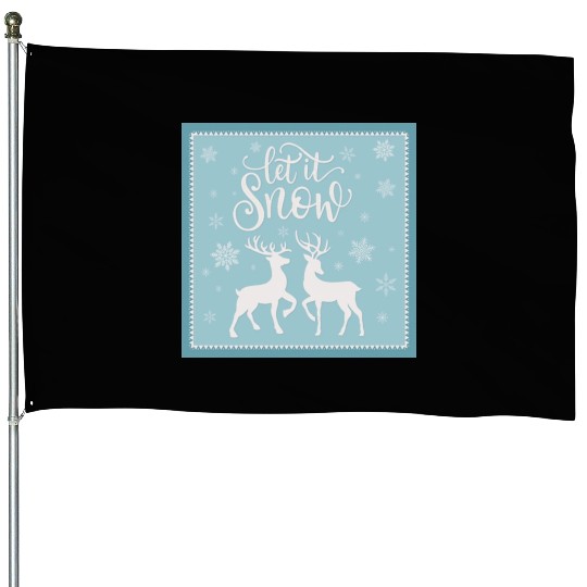 Let it snow with beautiful deer House Flags
